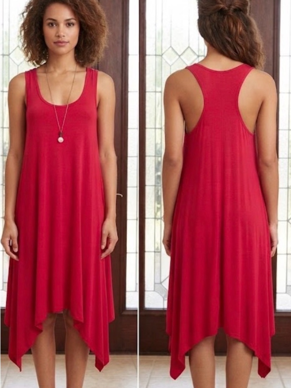 Vince Camuto Raspberry Color Sleeveless Handkerchief dress size medium